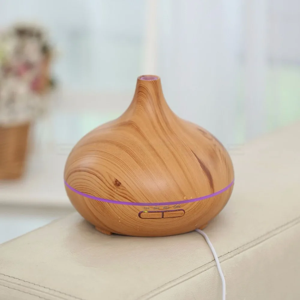 Hot Selling 400 Ml Wood Grain Aroma Diffuser Colorful Fragrance Lamp Environmentally Friendly Wood Grain Aromatherapy Humidifier