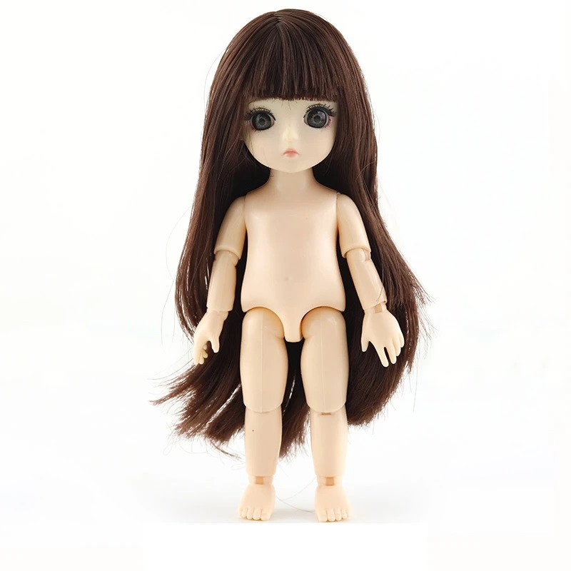 D-brown 16 см мини-кукла 1/8 BJD куклы 13 раскладные игрушки Обнаженная девушка тело мода Bonecas DIY игрушки Enchantimal куклы для девочек подарок - Цвет: D-brown