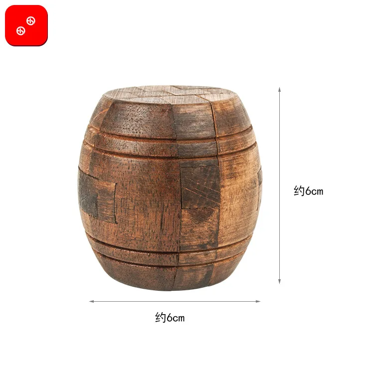 

Retro Barrel Burr Puzzle Classical Luban Lock Adult Party Game Props Drum Lock 6 Centimeter
