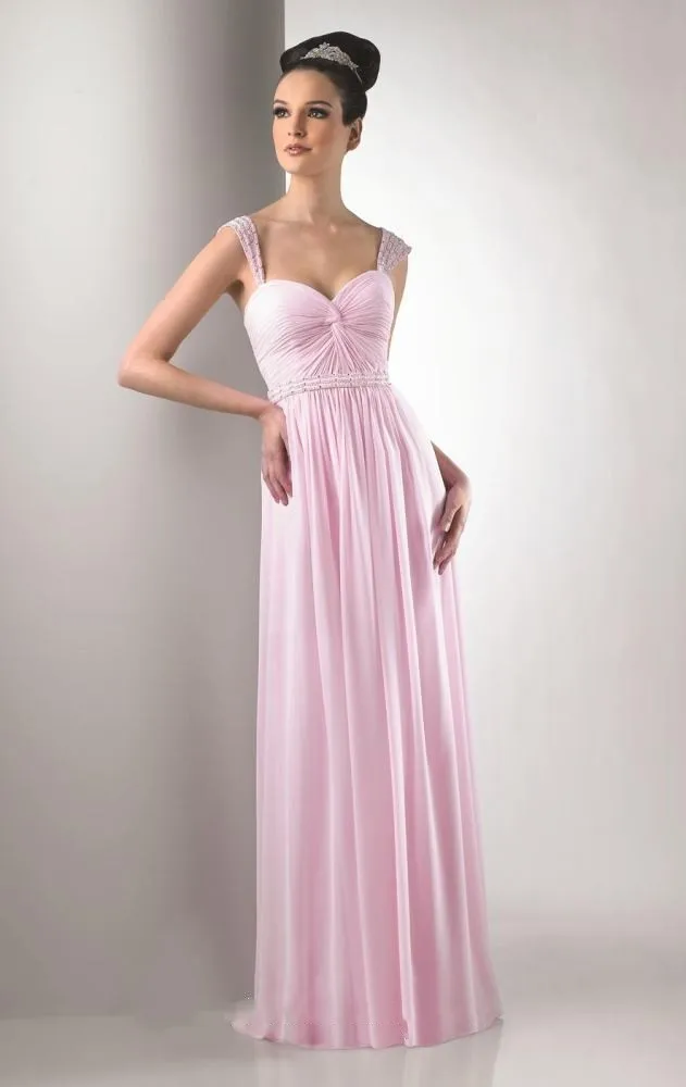 

Free shipping new design high quality sweetheart beaded long evening dress 2015 pink chiffon sash draped floor length gowns