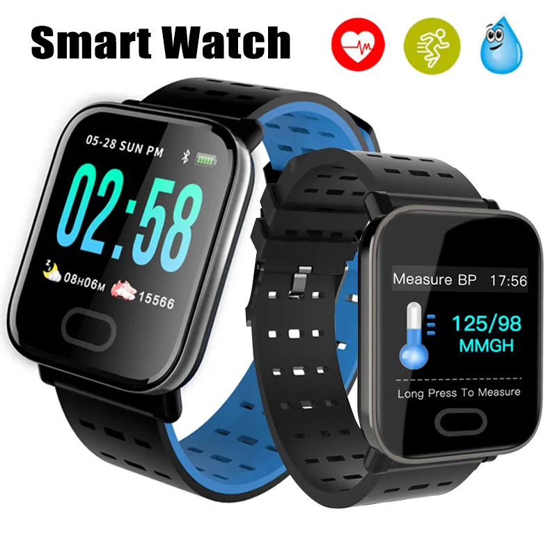  A6 Smart Watch with Heart Rate Monitor Fitness Tracker Blood Pressure Smartwatch Waterproof For And