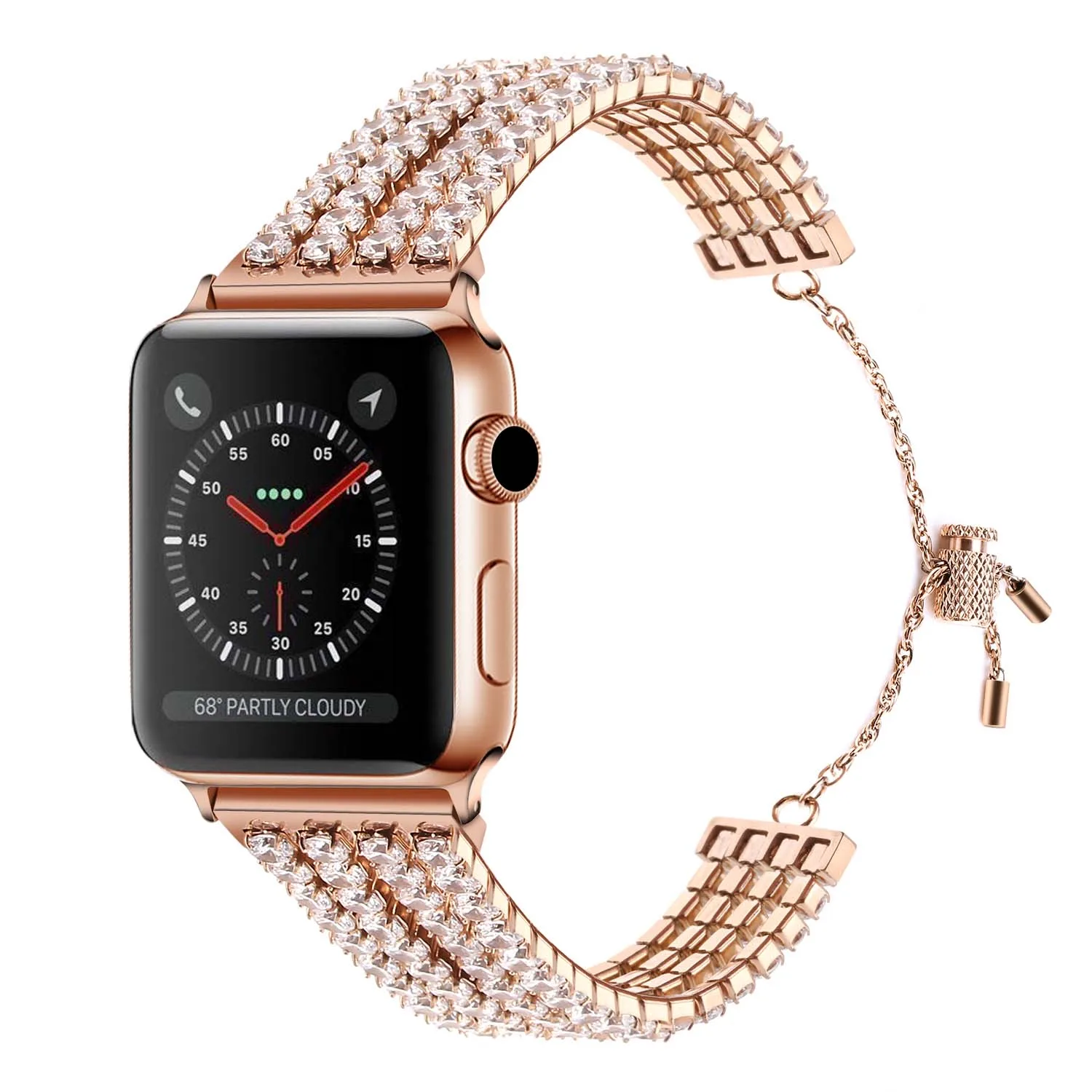 Women Diamond Bracelet for Apple Watch Band 40mm 44mm 42mm 38mm Stainless Steel Bling Jewelry Strap for iwatch Series 6 SE 5 4 3