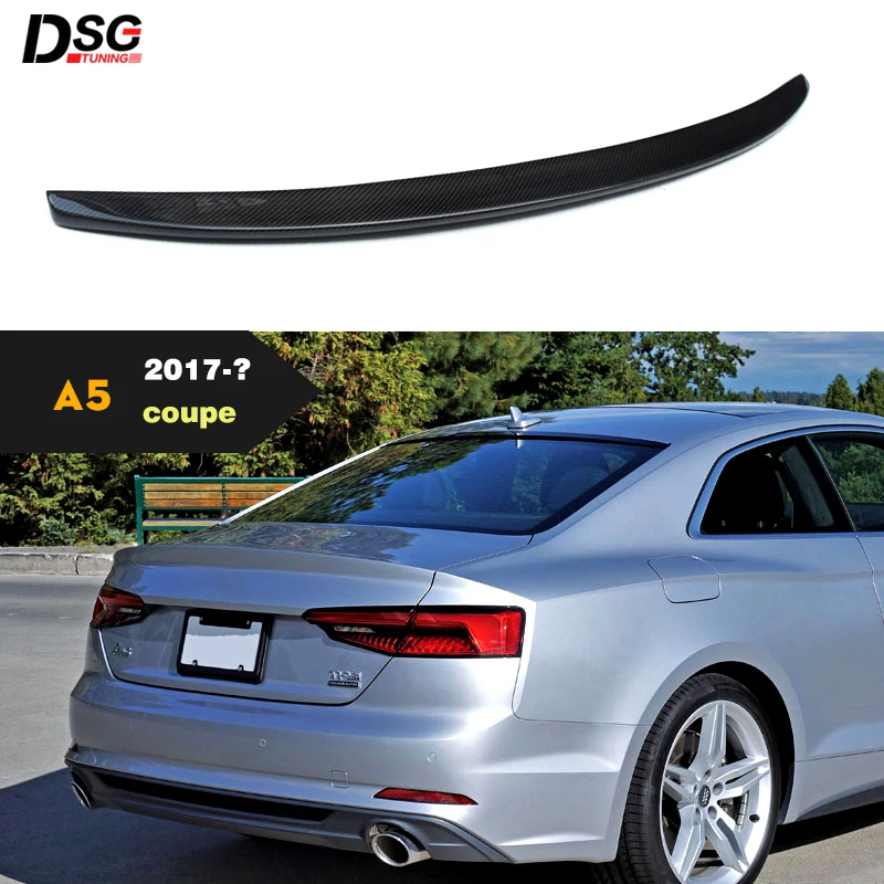 

Real Carbon Fiber Gloss Finished Rear Trunki Deck Spoiler Car Accessory Tail Wing Fit for Audi A5 8W6 (2017+) 2-Door Coupe Only