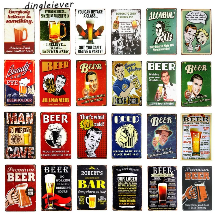 DL The Beer молитва винтажная металлическая жестяная вывеска Ретро бар Домашний