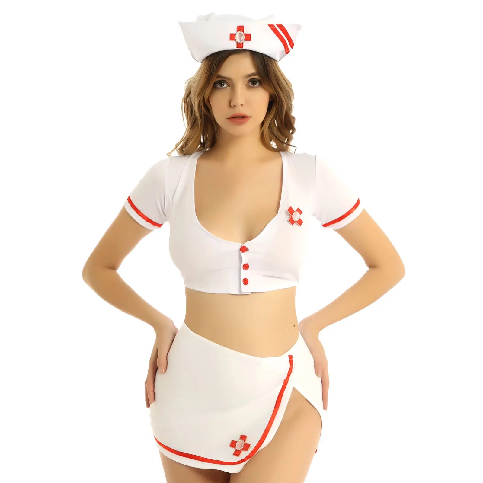 Sexy Lingerie Set Women Nurse Outfit Uniform Sex Cosplay Costume Fancy Nurse Doctor Night Club Sexy Roleplay Exotic Apparel Set - Exotic Costumes 