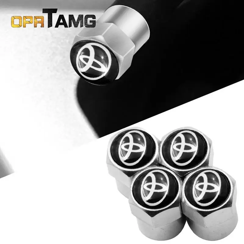 

4pc Car Wheel Tire Valve Caps Case for Toyotas Corolla Yaris Rav4 Avensis Auris Camry C-hr 86 Prius Accessories Automobile Goods