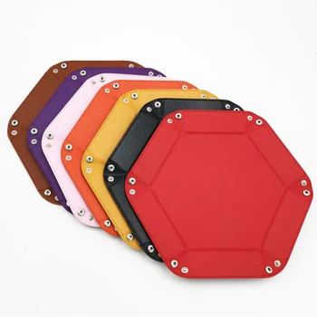 

Hexagon Foldable Dice Portable Folding Dice Rolling Tray Holder Box Dice Game Storage Office Home Desktop Keys Pencil Organizer
