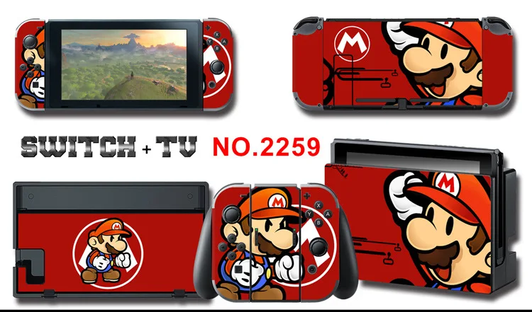 1set New Cute Anime Full Body Sticker for NS Switch Protective Cover Skin Colorful Art for Game Console Joy-Con Controller Decor