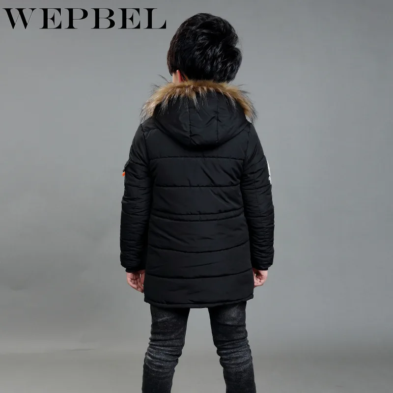 WEPBEL мода мальчиков Для мужчин, парки с хлопковой подкладкой пуховое пальто с капюшоном вниз жакеты, застежки на шнуровке для маленьких детей дошкольного возраста,, зимнее пальто