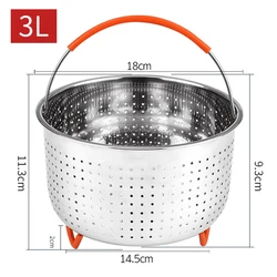 Durable Stainless Steel Steamer Basket with Silicone Handle (3L)