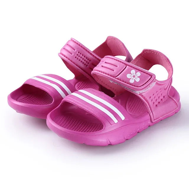 Брендовые летние пляжные сандалии, детские сандалии, летняя кожаная обувь для мальчиков и девочек, повседневные спортивные сандалии для маленьких мальчиков - Цвет: H32-pink