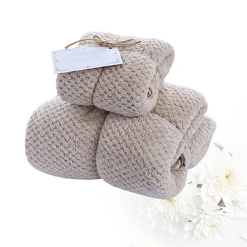 

1 Set Coral Fleece Towels Thicken Bath Towels Pure Color Coral Velvet Bath Towels (Blue)