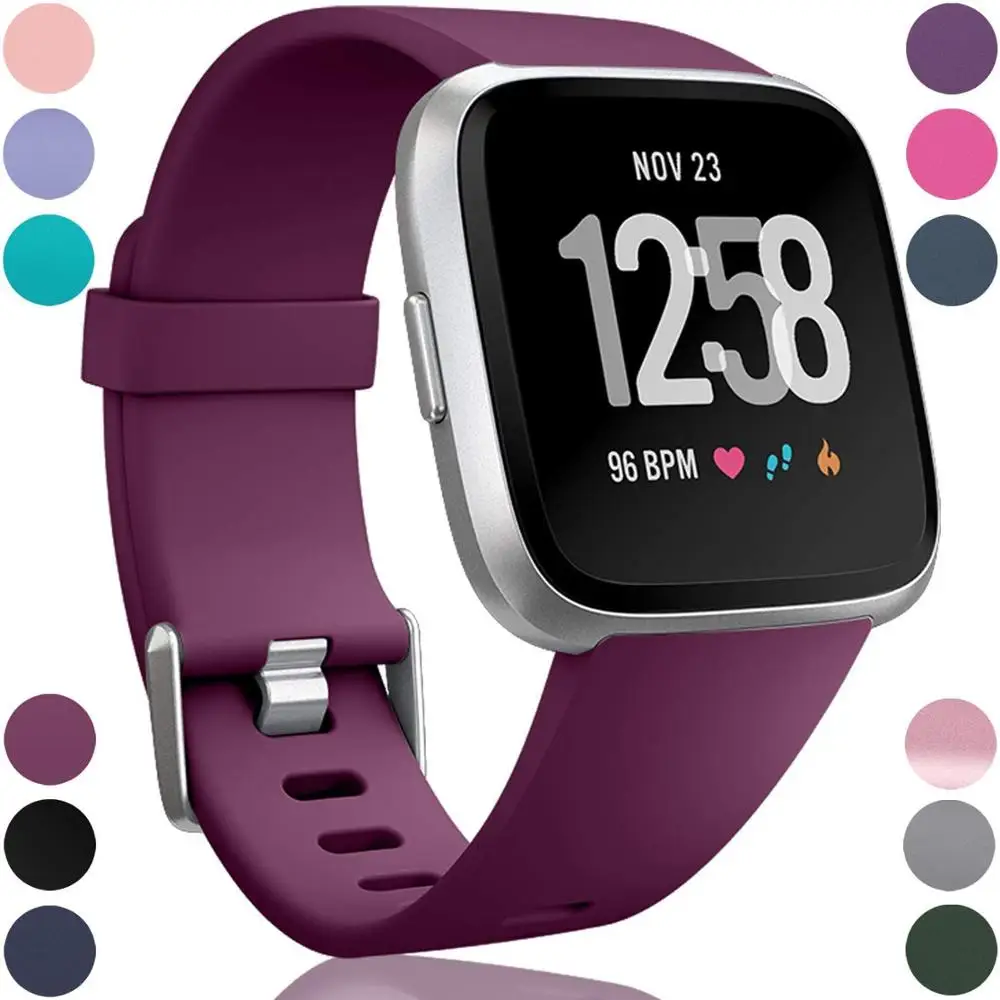 Силиконовые смарт-часы браслет на запястье для Fitbit Versa ремешок часы Reverse Пряжка Замена для Fitbit Versa Lite ремешок - Цвет: Purple