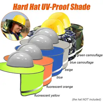 

New 6 Colors Hard Hat Helmet Neck Curtain Polyester Sun Protection Outdoor Reflective Visor UV-Proof Shade Protects
