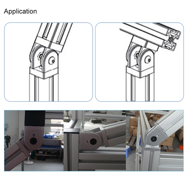 Zinc Alloy Flexible Pivot Joint Connector for Aluminum Extrusion Profile 2020 3030 Series Slot 6/8mm