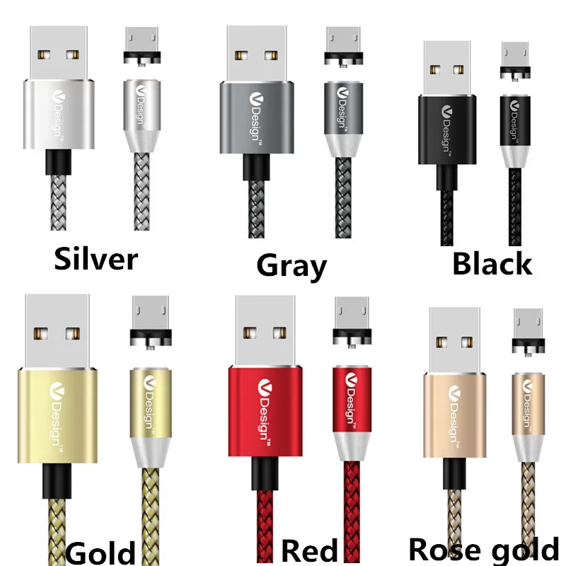 Магнитный кабель 2.4A type-C/Micro USB/iOS для быстрой зарядки samsung S9 S8 S7 S8 Iphone 5 6 7 8 XS XR LG G2 G3 G4 1 м 2 м - Цвет: Rose Gold Type-c