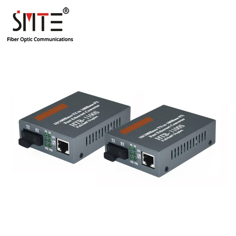 

Optical Media Converter HTB-1100S 25km 10/100Mbps RJ45 Single Mode Duplex Fiber TX RX SC 1550nm
