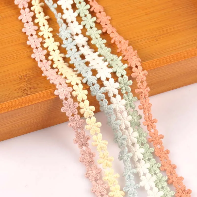 Flower Pattern Handmade Lace Trim Patchwork Ribbon DIY Garment Sewing Headwear Accessories 2yard 13mm