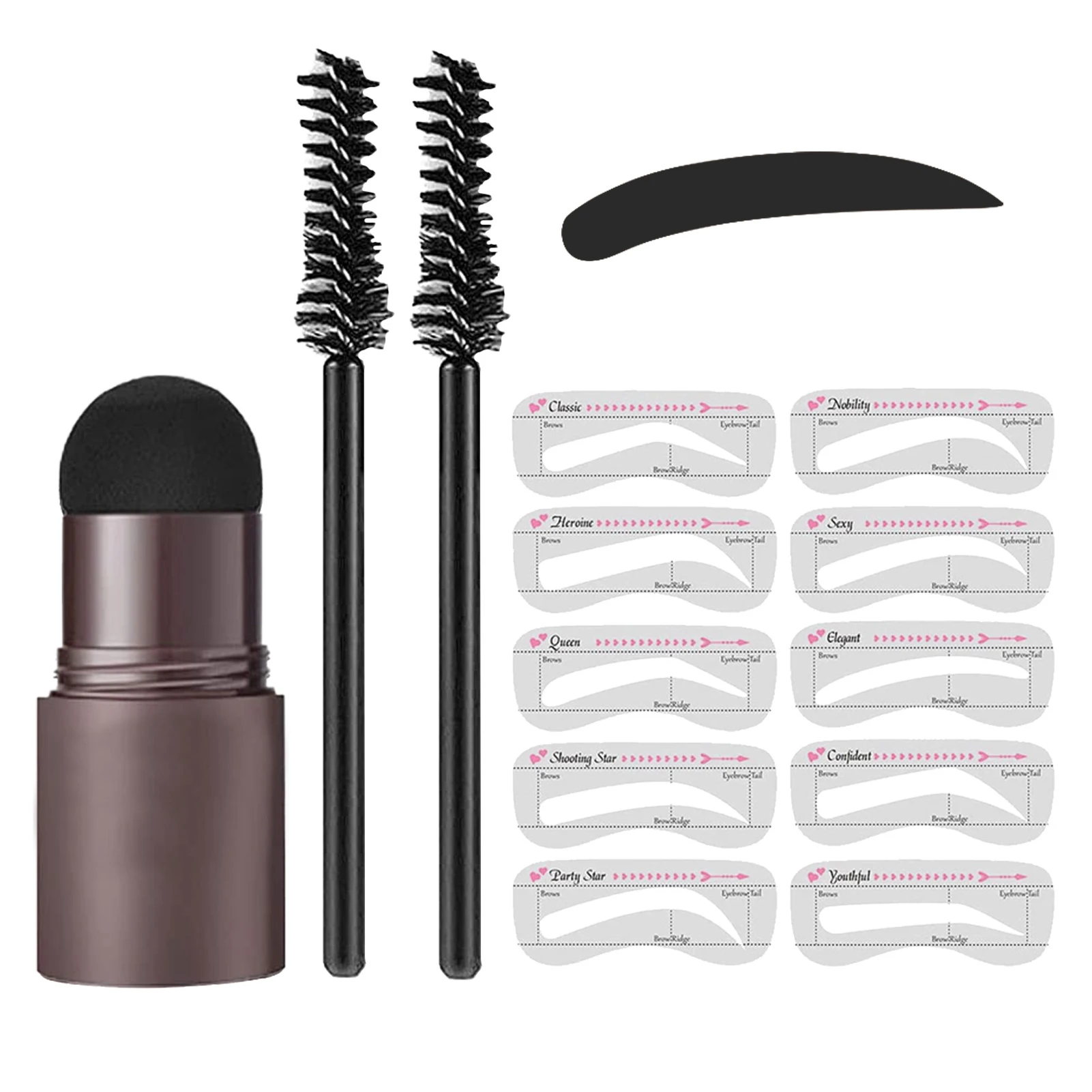 Plastic Eyebrow Stencils Professional With Brush Shaping Natural Shadow Waterproof Brow Powder Sets Portable Make Up Cosmetics | Красота и