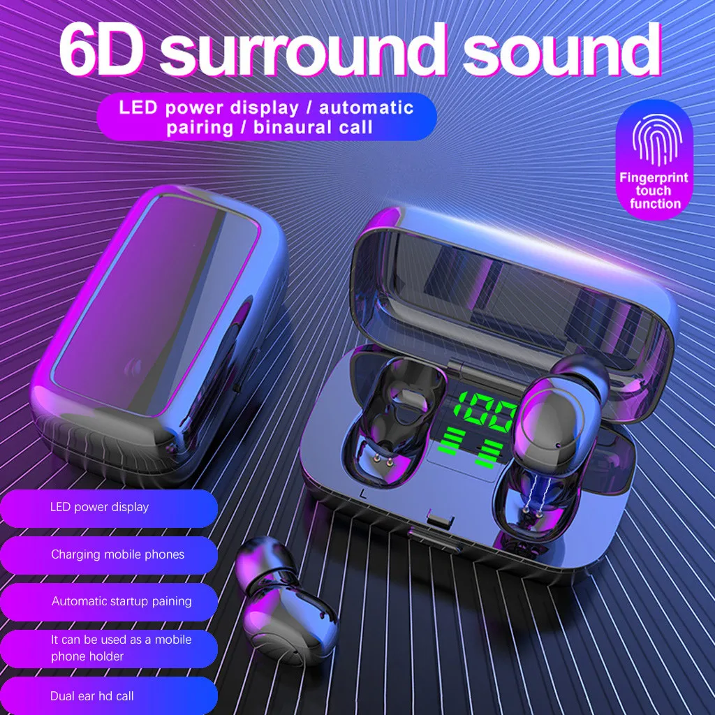 XG-23 Bluetooth наушники светодиодный цифровой TWS трогательный наушник стерео водонепроницаемый