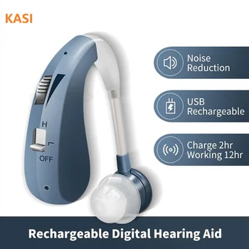 

Mini Rechargeable Hearing Aid Digital BTE Hearing Aids Adjustable Tone Sound Amplifier Portable Deaf Elderly digital Hearing Aid