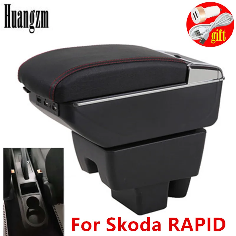 Для Skoda Rapid 2013 - 2018 поворотный подлокотник box центральный контейнер для хранения