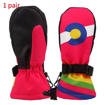 

Thickened Ski Gloves Snowboard Sports Warm Insulated Adjustable Anti Slip Winter Outdoor Windproof Snow Full Finger Children