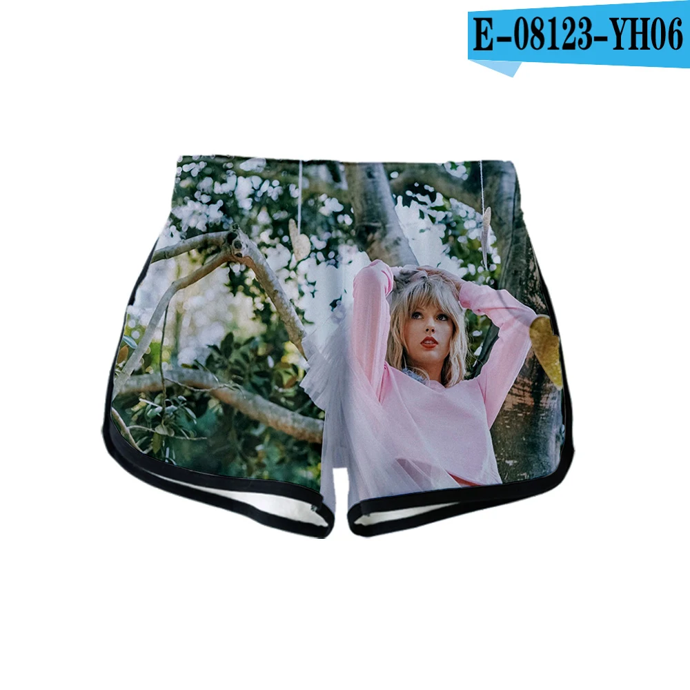 Супер популярная модель женских шорт с 3D принтом Taylor, сексуальная одежда для фанатов, повседневные женские шорты Harajuku,, шорты Kpop размера плюс - Цвет: Золотой
