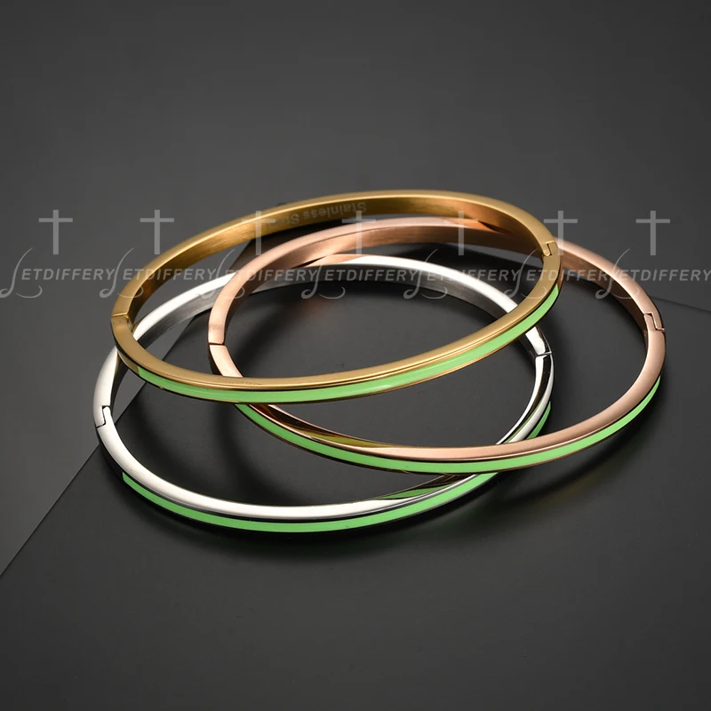 Letdiffery 7 цветов нержавеющая сталь 3 мм женские браслеты высокого качества эмалированные модные украшения лучший друг подарки