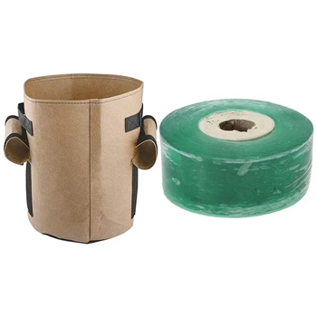 

1 Pcs Grafting Tape Moisture Barrier Stretchable Clear Floristry Film & 1 Pcs 10 Gallon Potato Grow Bag Nonwoven