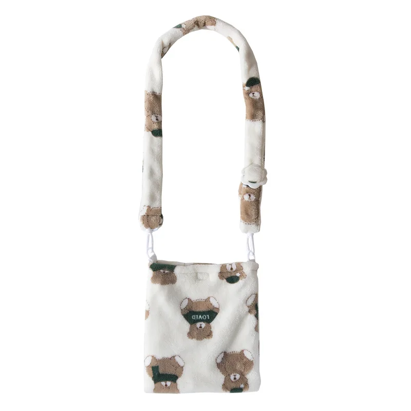 

Autumn Original New Messenger Phone Purse Cute Plush Bear Print Women's Shoulder Bag Messenger Bag Suitable For Teenage Girls