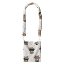 Осенняя оригинальная новая сумка-мессенджер для телефона с милым плюшевым принтом медведя, женская сумка через плечо, сумка-мессенджер, подходит для девочек-подростков