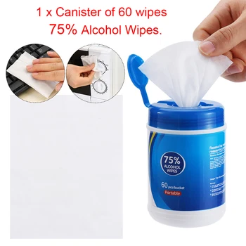 

60PCS 75% Alcohol Disinfectant Wipes Bactericidal Sanitizer Pad Cleaning Tissue Hand Surface Clean Antibacterial Cleaning Tissue