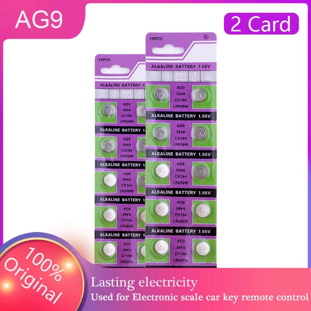 20X pilas de botón 1,55 V SR936SW CX194 AG9 LR936 394 SR936 194 celular moneda 100% Original Batería alcalina para relojes de juguete remoto
