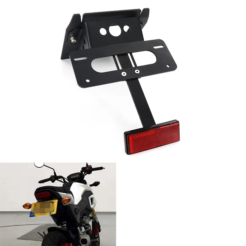 

Fit For Honda Grom MSX125 2017-2020 Motorcycle License Plate Holder Rear Tail Tidy Fender Eliminator Registration Black Aluminum