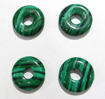 

wholesale 30pcs/natural tiger eye stone circle donut crystal agates malachite pendant 18mm for jewelry making accessories