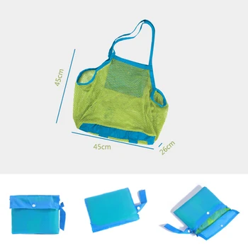 

Mesh Beach Bag Large Capacity Storage Portable Foldable for Toy Grocery Outdoor WHShopping