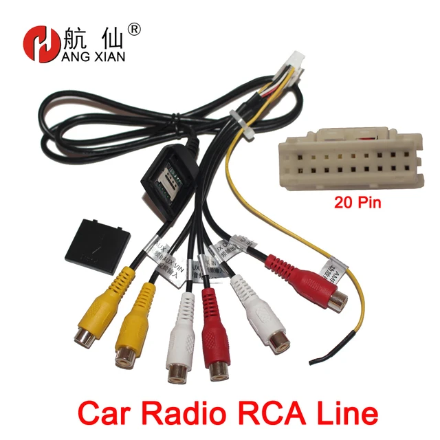 HANGXIAN 20 Pin Stecker Auto Stereo Radio RCA Ausgang AUX Kabelbaum  Verdrahtung Stecker Adapter subwoofer kabel mit 4G SIM karte slot -  AliExpress