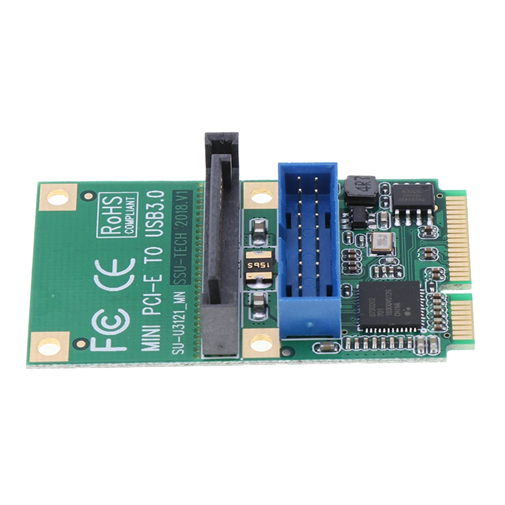 2-Port PCI-E USB 3.0 Express Card, Mini PCI Express 3.0 Hub Controller Adapter with Internal USB 3.0 20-PIN Connector, (U3121)
