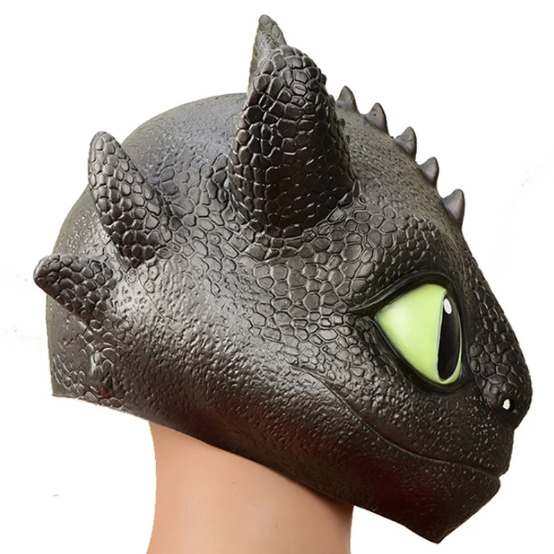 Как приручить дракона Косплей Беззубик, ночная фурия Gronckle страшный ужас полная маска для Хэллоуина вечерние реквизит латексный головной убор маски