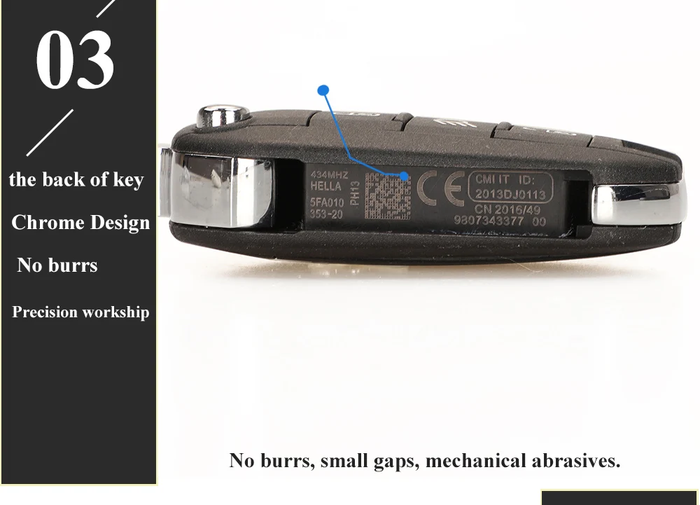 Chiave a distanza dell'automobile di vibrazione dell'oem di Keyforkess 434Mhz ID46-7941 per Citroen C3 C5 Aircross Peugeot 208 308 508 2008 Hella 3BTN controllo leggero - Hd7c6a18cceeb4093a27be9a86e19c67ar