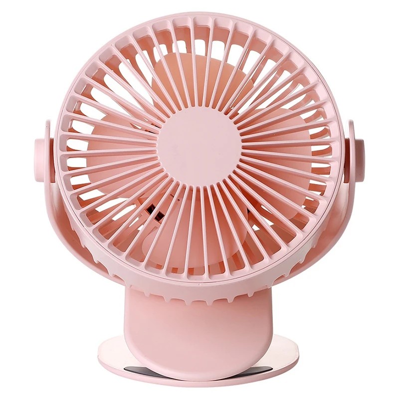 Mini USB Fan,Silent USB Clip Style Desktop Fan for Office Home Outdoor Pink
