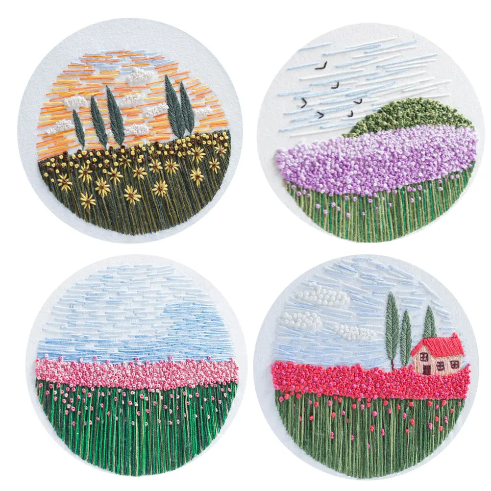 4 комплекта аксессуары для вышивания инструменты прочные без основы ткань иглы