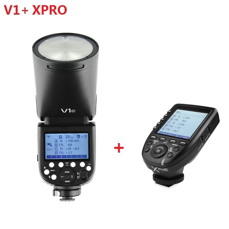 Godox V1 круглая вспышка для камеры SONY NIKON CANON R2 ttl фонарик с AK-R1 Xpro Flash Trigger - Цвет: V1 and Xpro