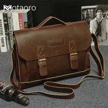 Новые 14 дюймов Кожа Для Мужчин's Портфели Мода Большой Ёмкость Бизнес Для мужчин сумка коричневый, Черный Мужские кожаные сумки на плечо сумки для ноутбуков