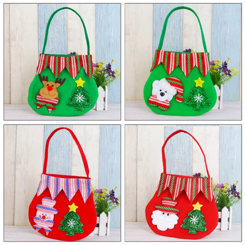 

Xmas Santa Claus Elk Gift Bags Merry Christmas Snowman Candy Bag Christmas Decoration for Home Party Navidad New Year Noel 2019