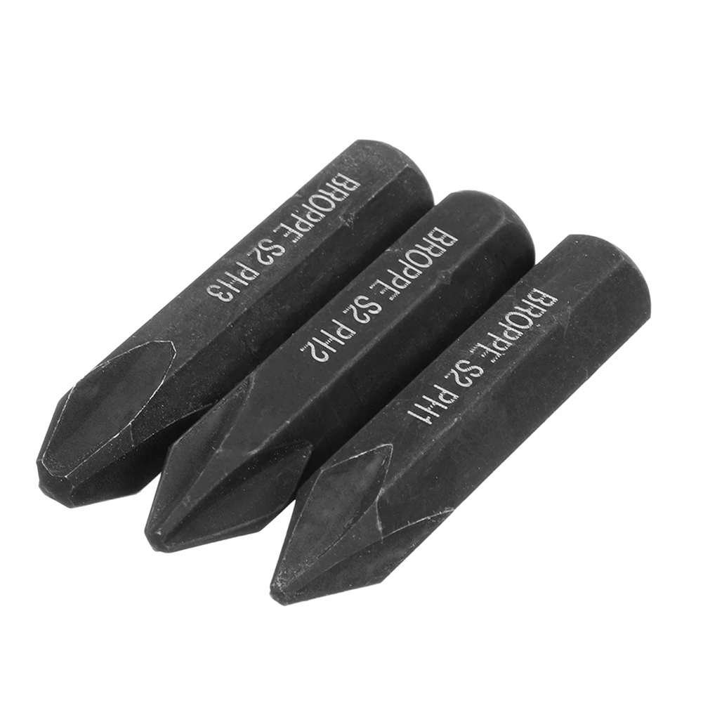 Screwdriver Bit Set 8mm Hex Shank Cross Phillips Electric Magnetic Bits For Heavy Duty Impact Driver Set 3Pcs