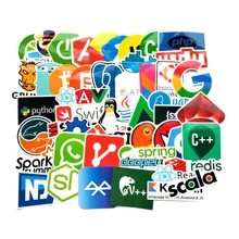 RETROMAX 50 шт. наклейки для ноутбука Программирование наклейки для ноутбука хакер Java JS php-docker Биткоин html-облачный язык DIY наклейки