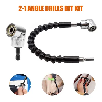 

1x Right Angle Drill Flexible Angle 105° Extension Bit For Drill Screw 1/4 Inch
