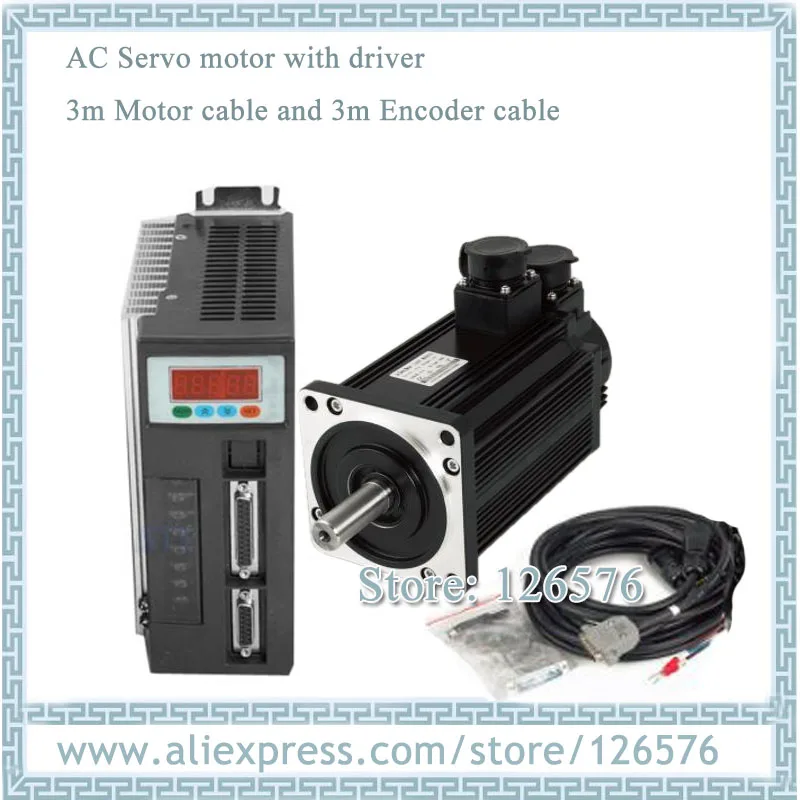 

2kw AC Servo motor 130ST-M07725 130ST AC220V Servo Motor 7.7N.M 2500rpm servo motor and Driver with 3m Cable